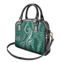 Polynesia Plumeria Lei Shoulder Handbag Sage Green Curves Motif LT7 - Polynesian Pride