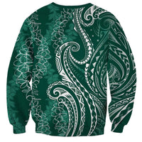 Polynesia Plumeria Lei Sweatshirt Sage Green Curves Motif