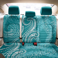 Polynesia Plumeria Lei Back Car Seat Cover Teal Curves Motif