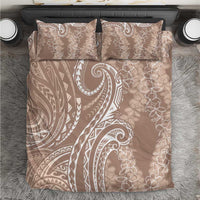 Polynesia Plumeria Lei Bedding Set Beige Curves Motif