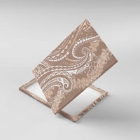 Polynesia Plumeria Lei Canvas Wall Art Beige Curves Motif