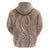 Polynesia Plumeria Lei Hoodie Beige Curves Motif