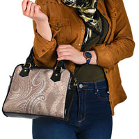 Polynesia Plumeria Lei Shoulder Handbag Beige Curves Motif LT7 - Polynesian Pride