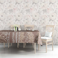 Polynesia Plumeria Lei Tablecloth Beige Curves Motif LT7 - Polynesian Pride