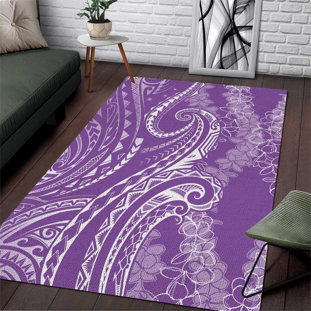 Polynesia Plumeria Lei Area Rug Periwinkle Curves Motif LT7 Periwinkle - Polynesian Pride