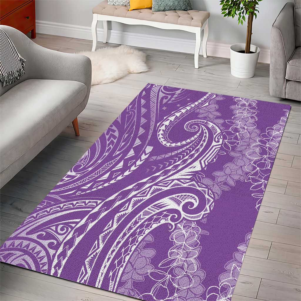Polynesia Plumeria Lei Area Rug Periwinkle Curves Motif LT7 - Polynesian Pride