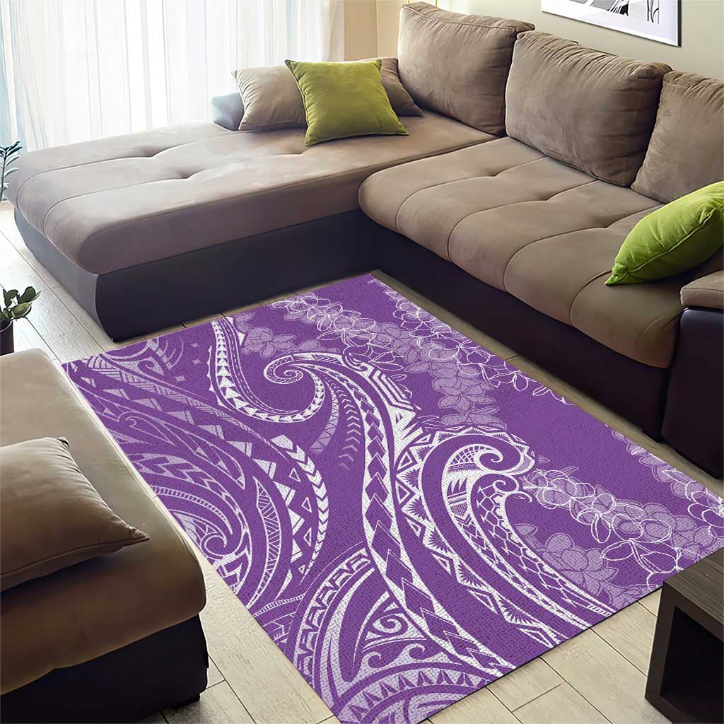 Polynesia Plumeria Lei Area Rug Periwinkle Curves Motif LT7 - Polynesian Pride