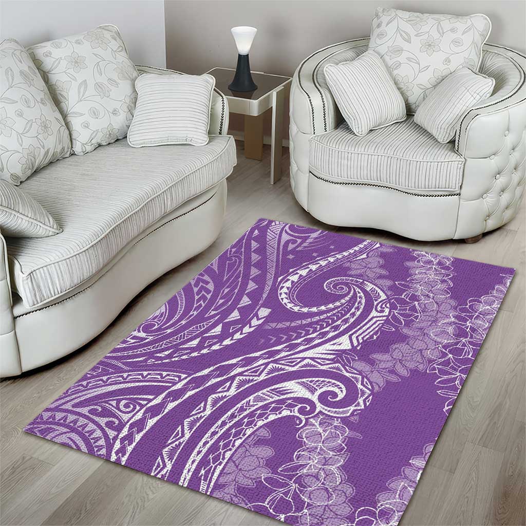 Polynesia Plumeria Lei Area Rug Periwinkle Curves Motif LT7 - Polynesian Pride
