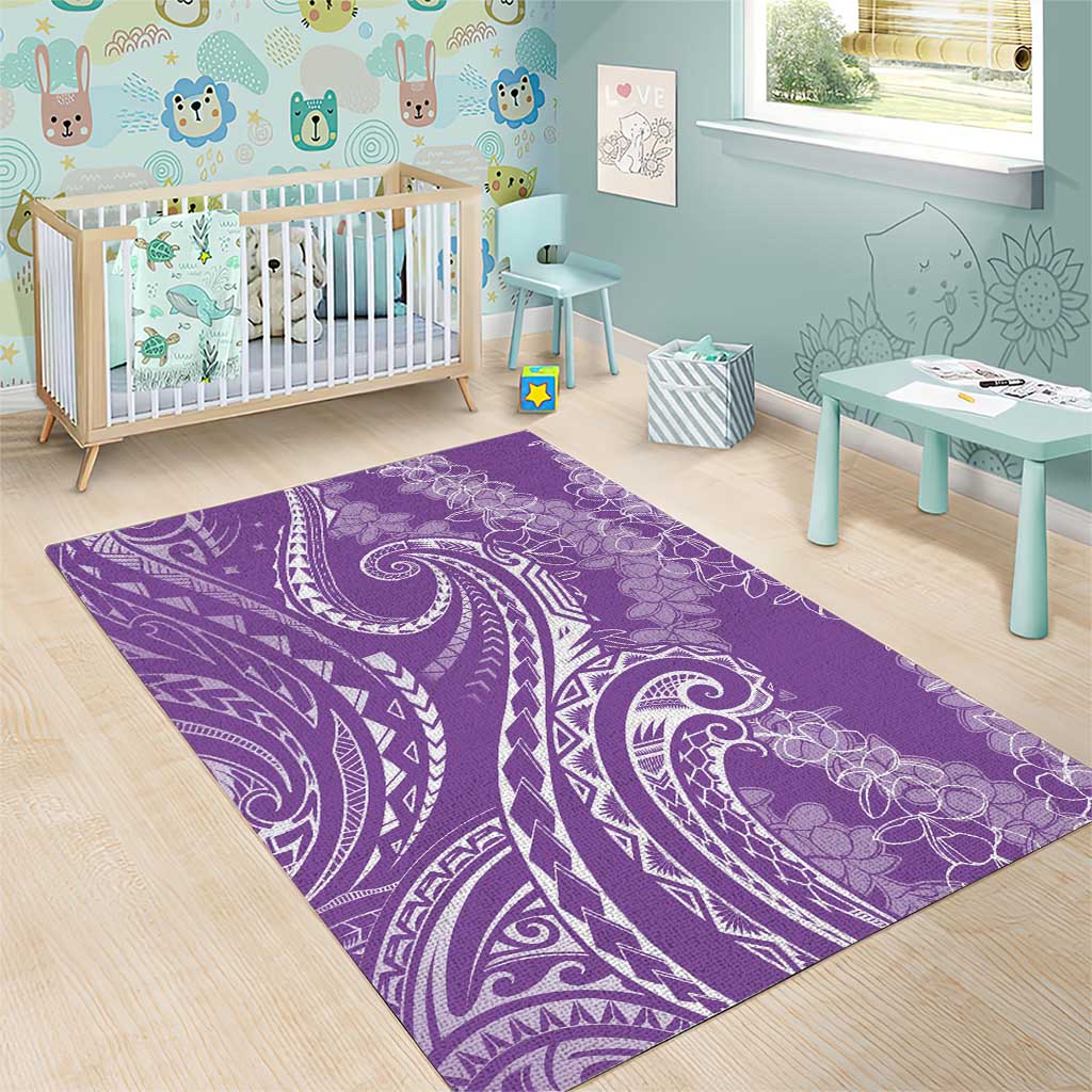 Polynesia Plumeria Lei Area Rug Periwinkle Curves Motif LT7 - Polynesian Pride