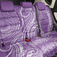 Polynesia Plumeria Lei Back Car Seat Cover Periwinkle Curves Motif
