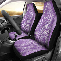 Polynesia Plumeria Lei Car Seat Cover Periwinkle Curves Motif