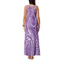 Polynesia Plumeria Lei Family Matching Tank Maxi Dress and Hawaiian Shirt Periwinkle Curves Motif