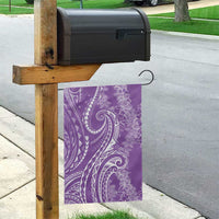 Polynesia Plumeria Lei Garden Flag Periwinkle Curves Motif