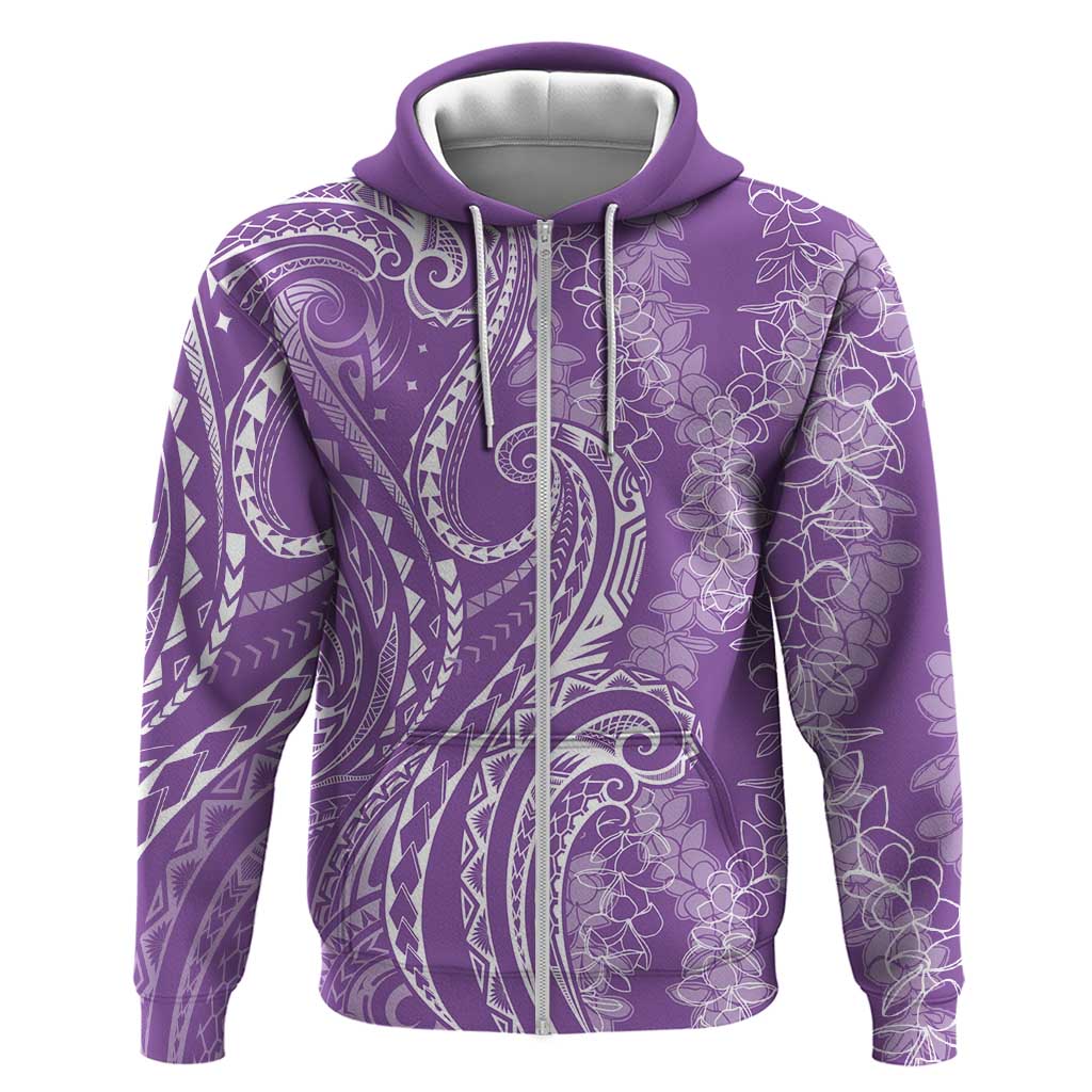 Polynesia Plumeria Lei Hoodie Periwinkle Curves Motif