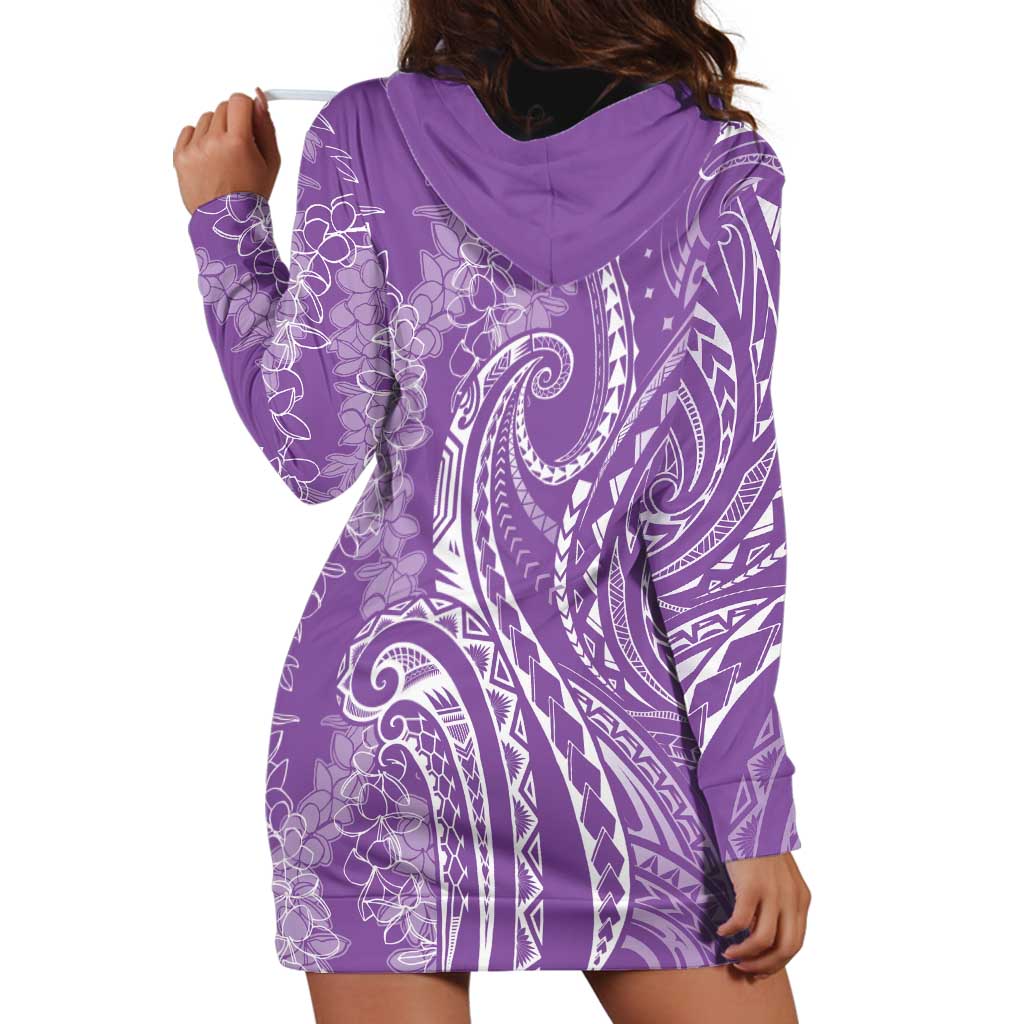 Polynesia Plumeria Lei Hoodie Dress Periwinkle Curves Motif