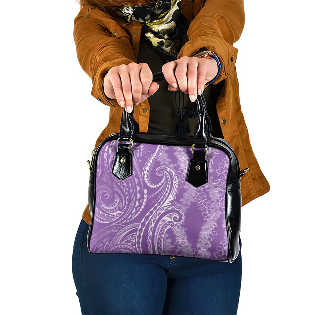 Polynesia Plumeria Lei Shoulder Handbag Periwinkle Curves Motif