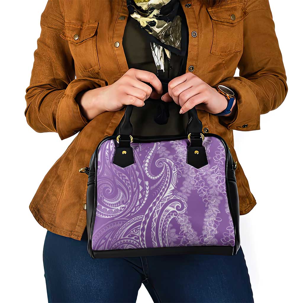 Polynesia Plumeria Lei Shoulder Handbag Periwinkle Curves Motif LT7 - Polynesian Pride