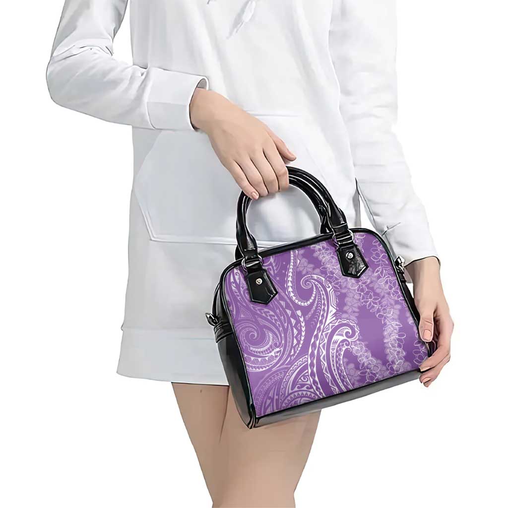 Polynesia Plumeria Lei Shoulder Handbag Periwinkle Curves Motif LT7 - Polynesian Pride