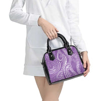 Polynesia Plumeria Lei Shoulder Handbag Periwinkle Curves Motif LT7 - Polynesian Pride