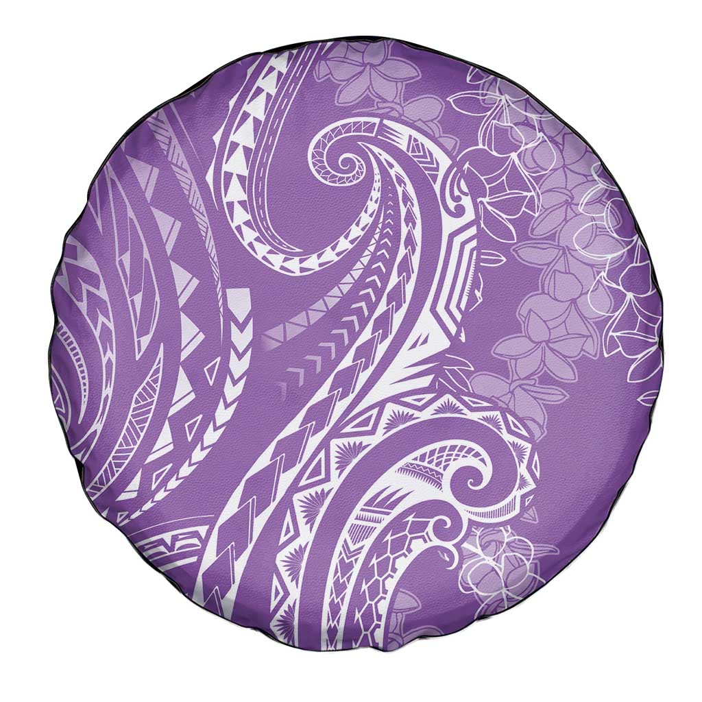 Polynesia Plumeria Lei Spare Tire Cover Periwinkle Curves Motif