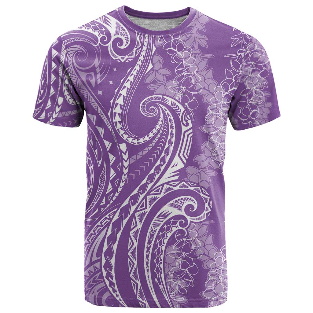 Polynesia Plumeria Lei T Shirt Periwinkle Curves Motif LT7 Periwinkle - Polynesian Pride