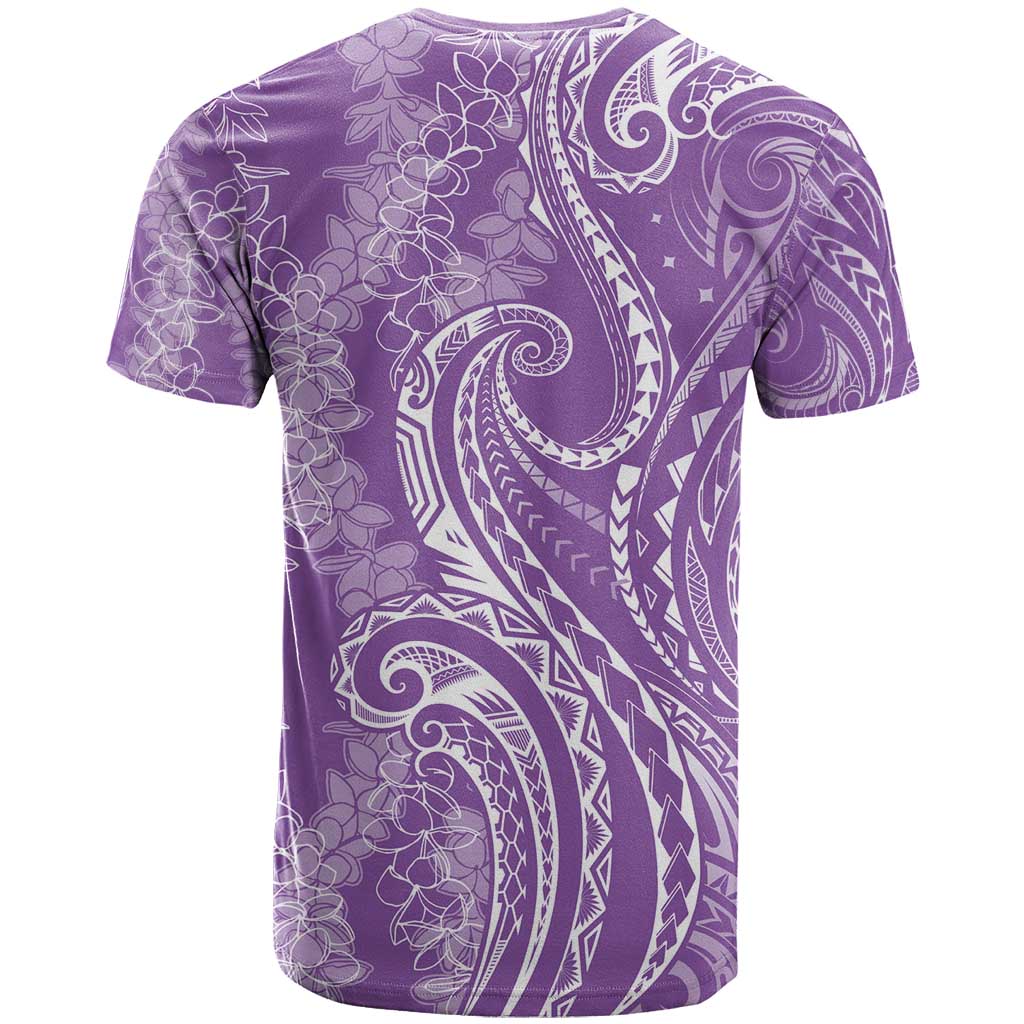 Polynesia Plumeria Lei T Shirt Periwinkle Curves Motif LT7 - Polynesian Pride