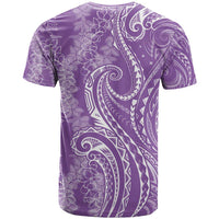 Polynesia Plumeria Lei T Shirt Periwinkle Curves Motif LT7 - Polynesian Pride