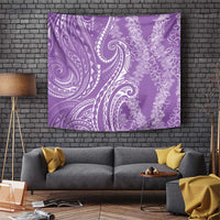 Polynesia Plumeria Lei Tapestry Periwinkle Curves Motif