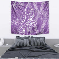 Polynesia Plumeria Lei Tapestry Periwinkle Curves Motif