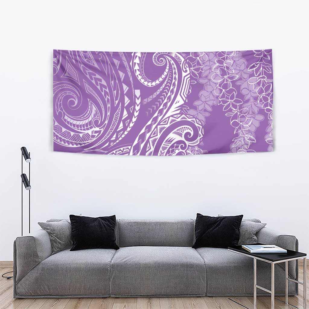 Polynesia Plumeria Lei Tapestry Periwinkle Curves Motif