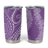 Polynesia Plumeria Lei Tumbler Cup Periwinkle Curves Motif LT7 Periwinkle - Polynesian Pride