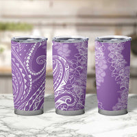 Polynesia Plumeria Lei Tumbler Cup Periwinkle Curves Motif LT7 - Polynesian Pride