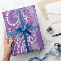 Polynesia Plumeria Lei Wrapping Paper Periwinkle Curves Motif
