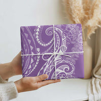 Polynesia Plumeria Lei Wrapping Paper Periwinkle Curves Motif