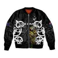 New Zealand WC2026 Custom Black Bomber Jacket Silver Fern
