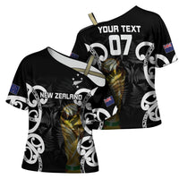 New Zealand WC2026 Custom Black Cross Shoulder Shirt Silver Fern