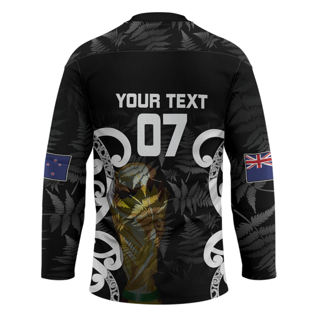 New Zealand WC2026 Custom Black Hockey Jersey Silver Fern