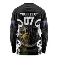 New Zealand WC2026 Custom Black Long Sleeve Shirt Silver Fern