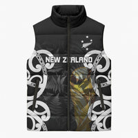 New Zealand WC2026 Custom Black Sleeveless Puffer Jacket Silver Fern
