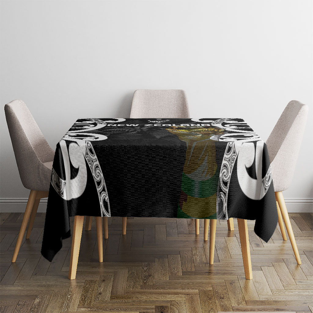 New Zealand WC2026 Black Tablecloth Silver Fern