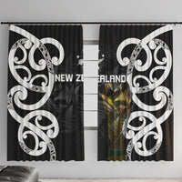 New Zealand WC2026 Black Window Curtain Silver Fern