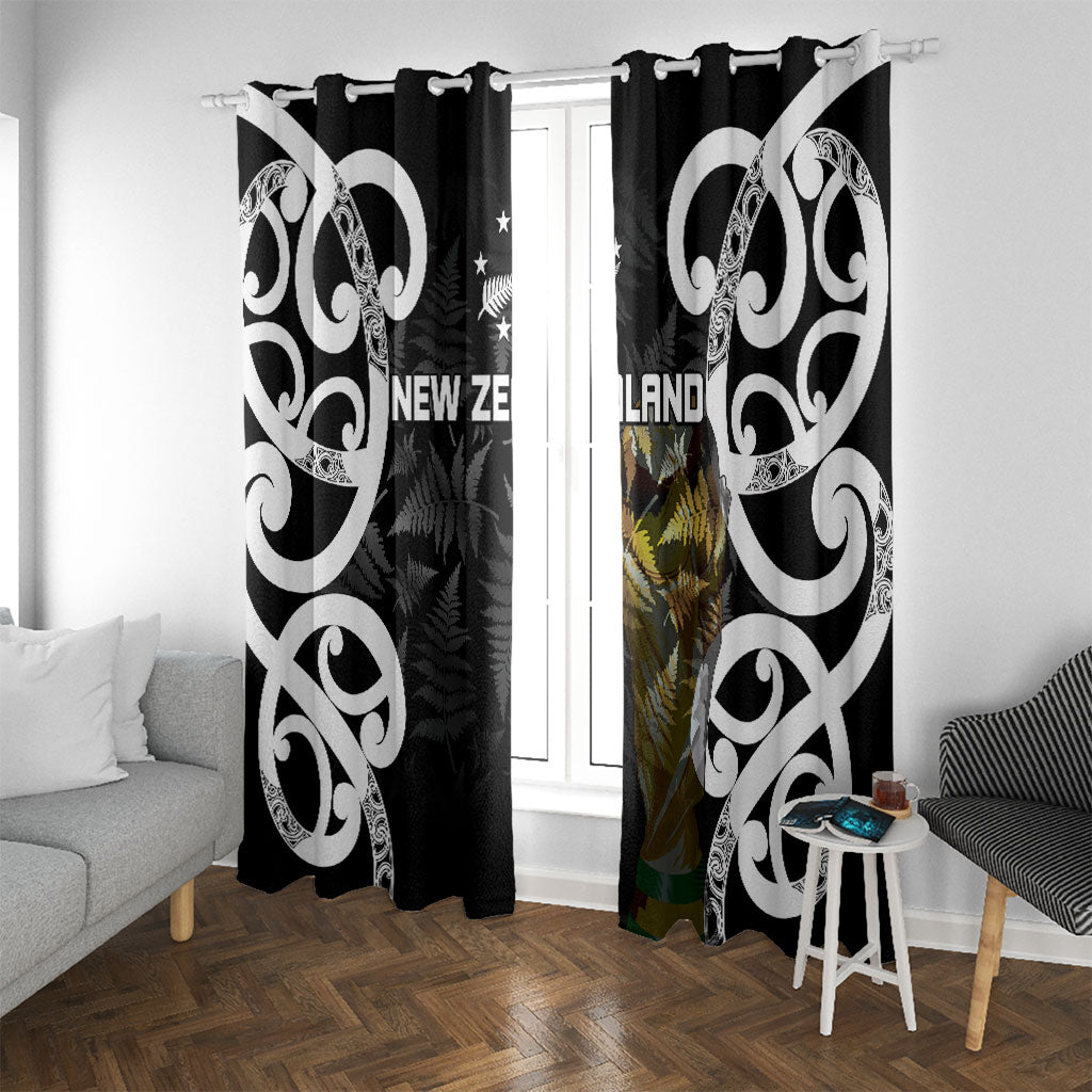 New Zealand WC2026 Black Window Curtain Silver Fern