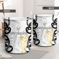 New Zealand WC2026 White Laundry Basket Silver Fern
