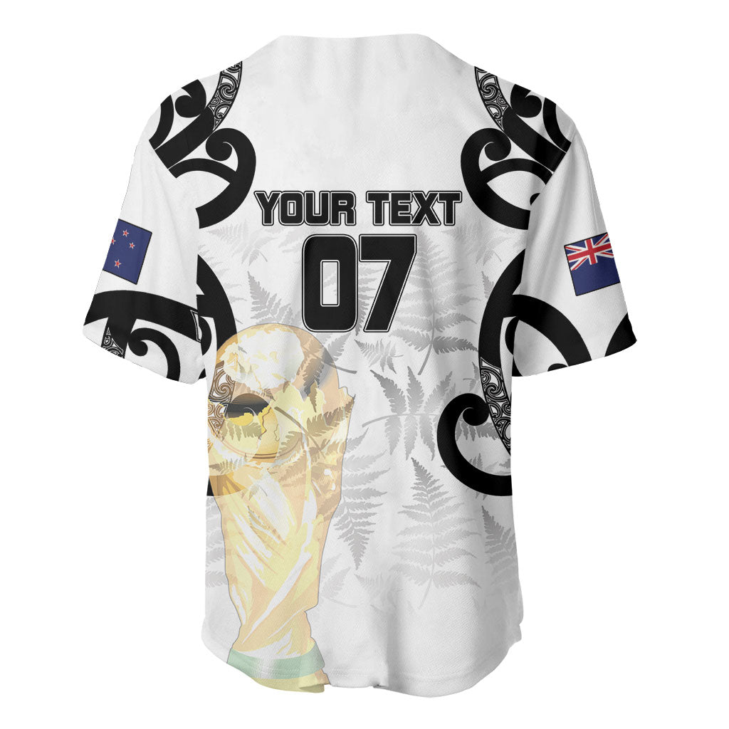 New Zealand WC2026 Custom White Baseball Jersey Silver Fern