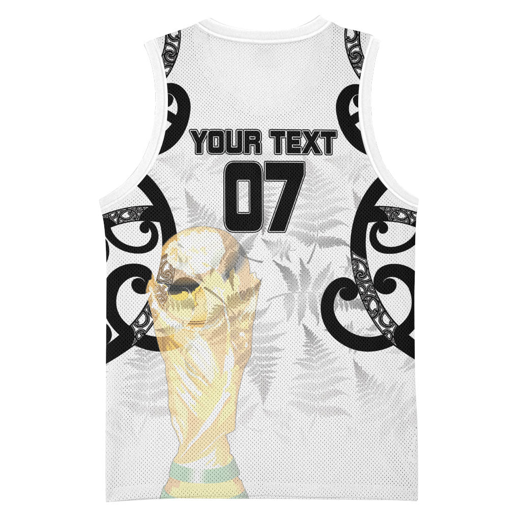 New Zealand WC2026 Custom White Basketball Jersey Silver Fern