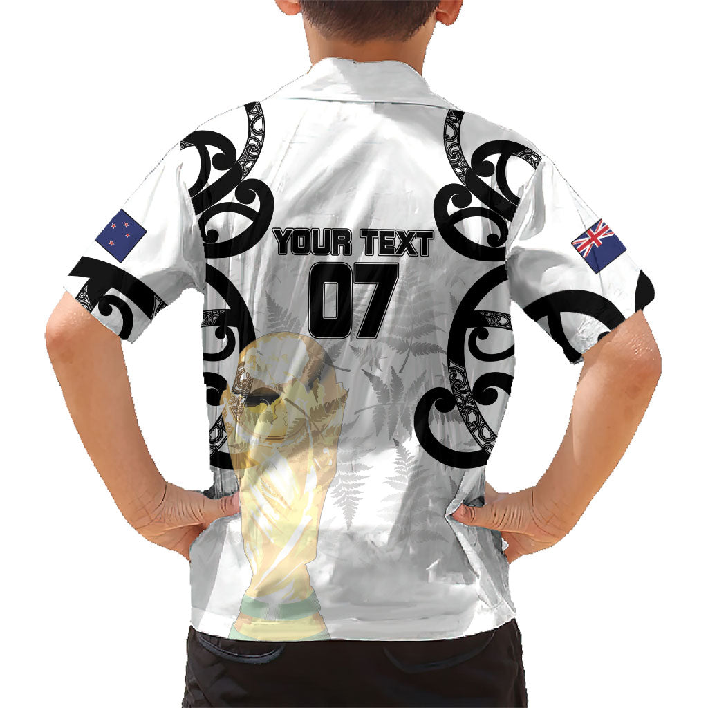 New Zealand WC2026 Custom White Kid Hawaiian Shirt Silver Fern