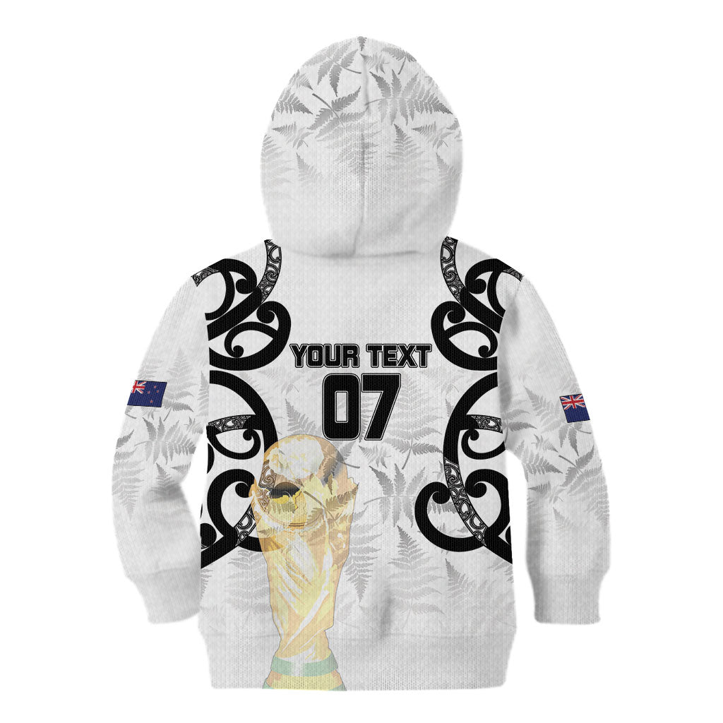 New Zealand WC2026 Custom White Kid Hoodie Silver Fern