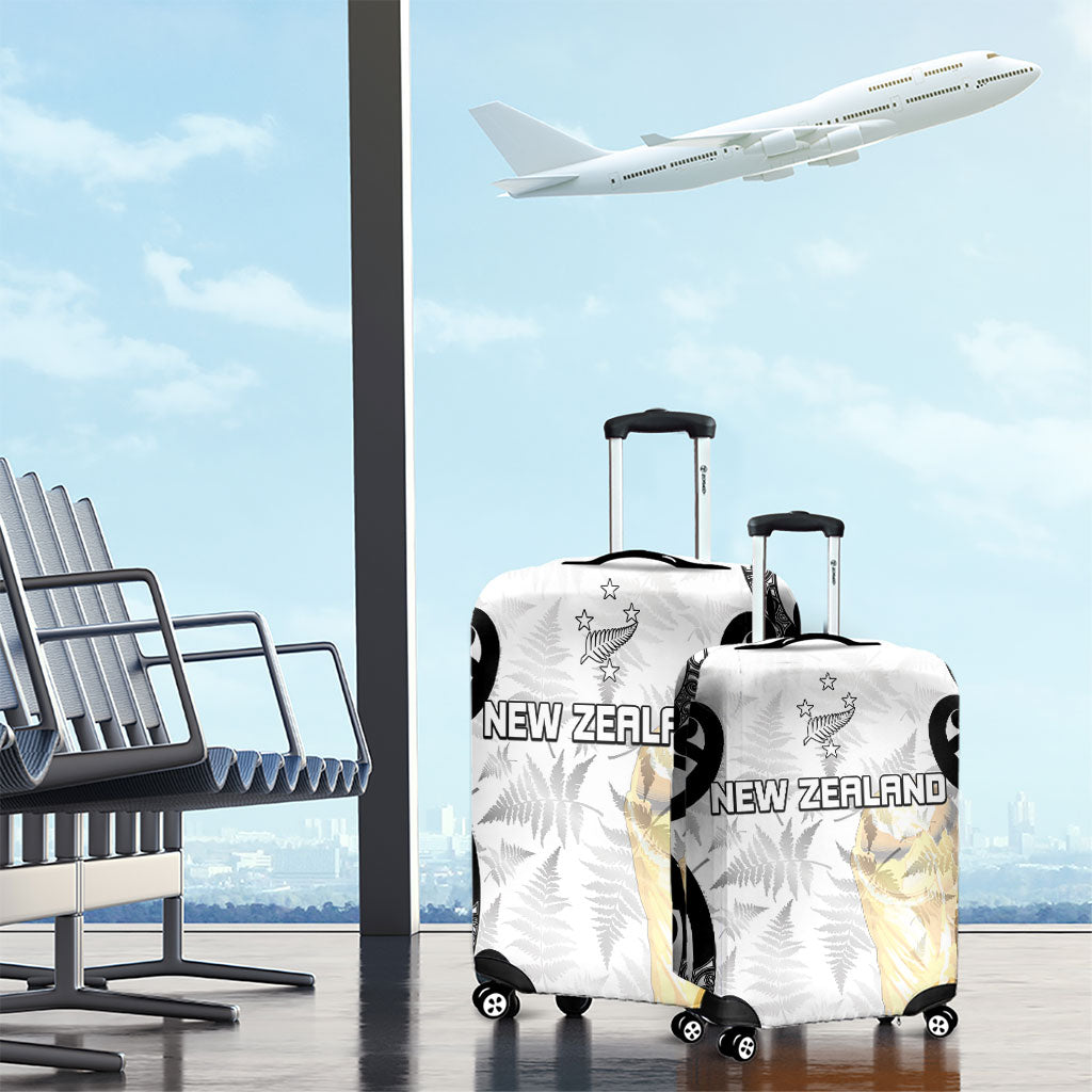 New Zealand WC2026 White Luggage Cover Silver Fern