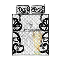 New Zealand WC2026 White Quilt Bed Set Silver Fern