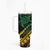 Polynesian Pride Tumbler With Handle Turtle Hibiscus Luxury Style - Reggae Ver2